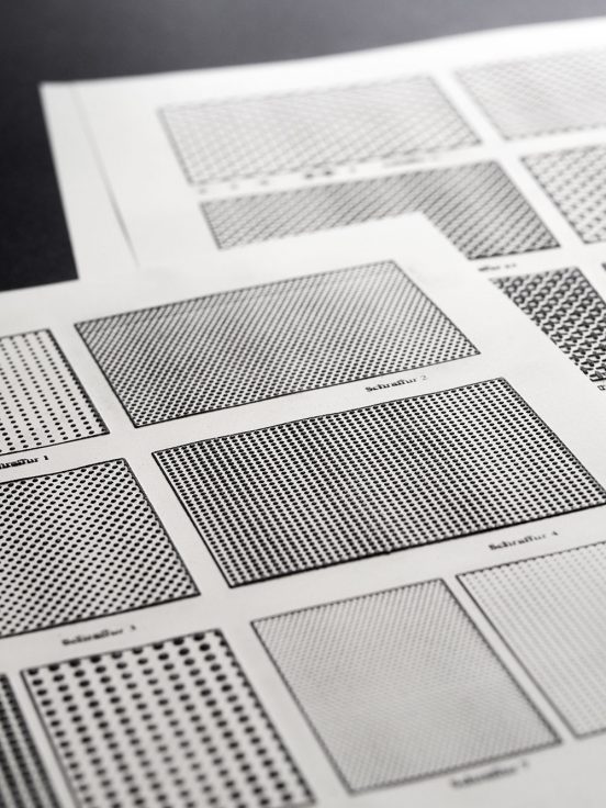 Pages of swell paper with different surface patterns